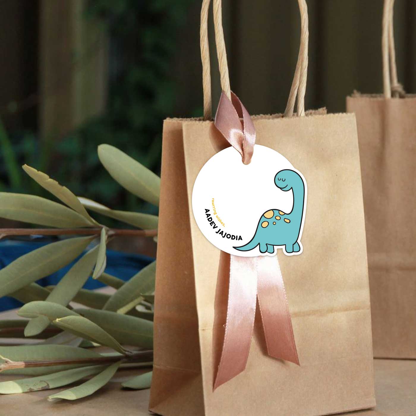 Mighty Dinosaur Best Wishes Tags