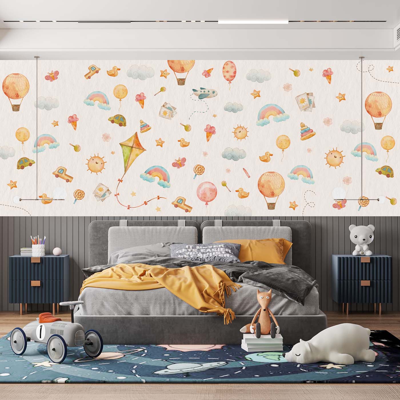 Cute Everyday Kids Pattern Wallpaper